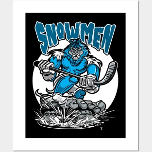 Snowmen Hockey Player Mascot Posters and Art